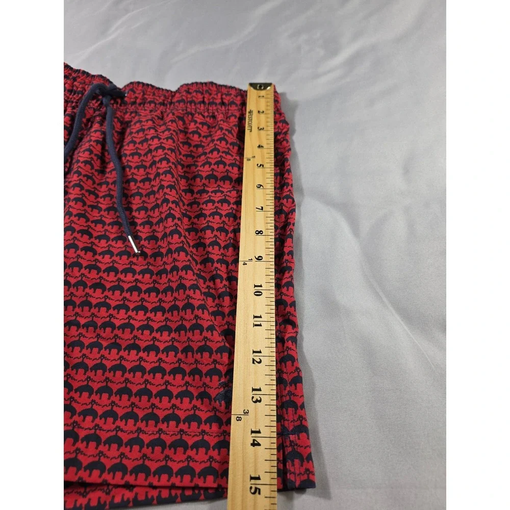 Brooks Brothers Swim Trunks Men Small All Over Print Logo Mesh Lined 5
